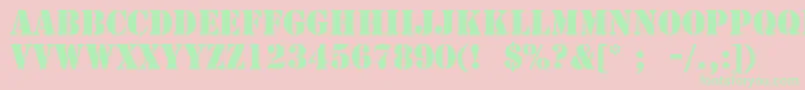 StencilLt-fontti – vihreät fontit vaaleanpunaisella taustalla