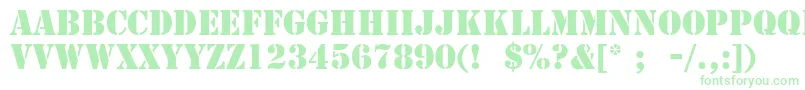 StencilLt-Schriftart – Grüne Schriften auf weißem Hintergrund