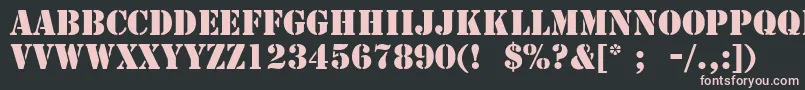 StencilLt-fontti – vaaleanpunaiset fontit mustalla taustalla