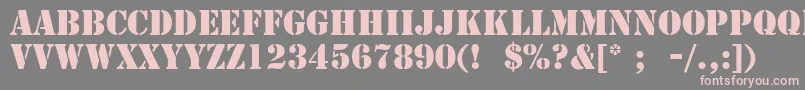 フォントStencilLt – 灰色の背景にピンクのフォント