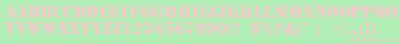 StencilLt Font – Pink Fonts on Green Background