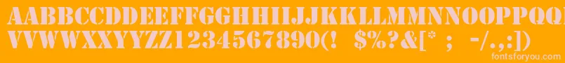 フォントStencilLt – オレンジの背景にピンクのフォント