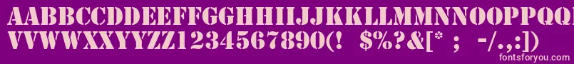 StencilLt-Schriftart – Rosa Schriften auf violettem Hintergrund