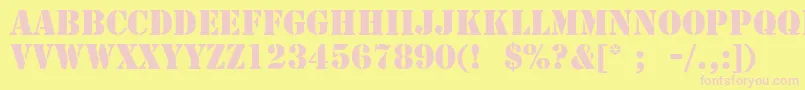 StencilLt Font – Pink Fonts on Yellow Background