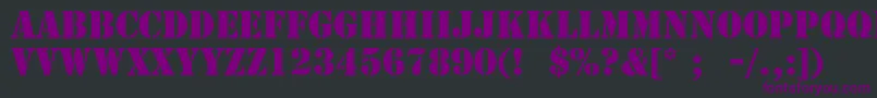 StencilLt Font – Purple Fonts on Black Background