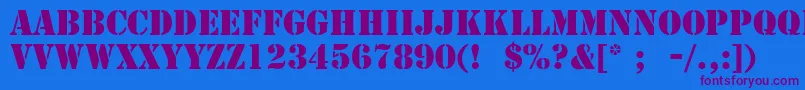 StencilLt Font – Purple Fonts on Blue Background
