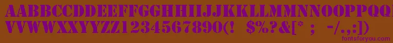 StencilLt-fontti – violetit fontit ruskealla taustalla