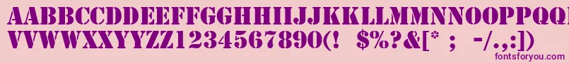 Czcionka StencilLt – fioletowe czcionki na różowym tle