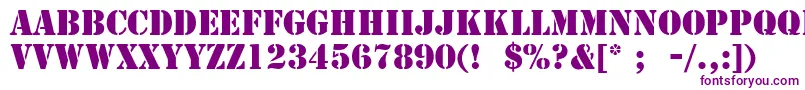 フォントStencilLt – 白い背景に紫のフォント