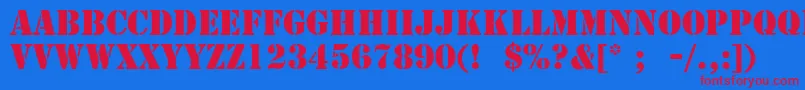 StencilLt Font – Red Fonts on Blue Background