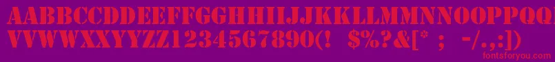 StencilLt-Schriftart – Rote Schriften auf violettem Hintergrund