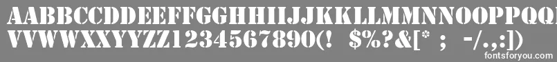 StencilLt-Schriftart – Weiße Schriften auf grauem Hintergrund