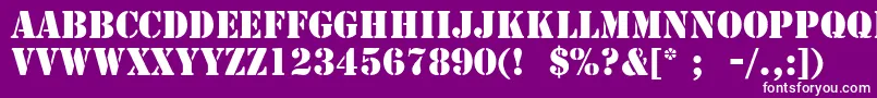 StencilLt-fontti – valkoiset fontit violetilla taustalla