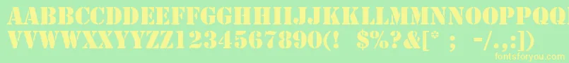 StencilLt-fontti – keltaiset fontit vihreällä taustalla