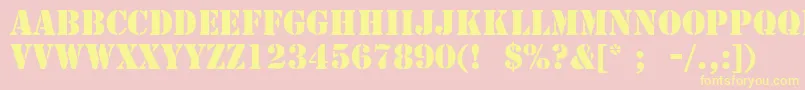 StencilLt Font – Yellow Fonts on Pink Background