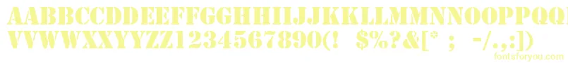 StencilLt Font – Yellow Fonts on White Background