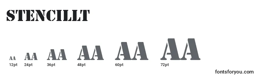 Размеры шрифта StencilLt