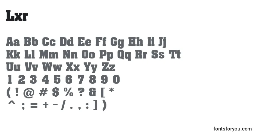 A fonte Lxr – alfabeto, números, caracteres especiais