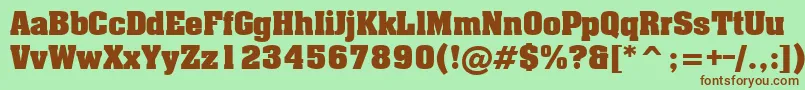 Lxr Font – Brown Fonts on Green Background