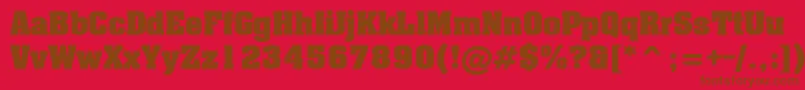 Lxr-Schriftart – Braune Schriften auf rotem Hintergrund