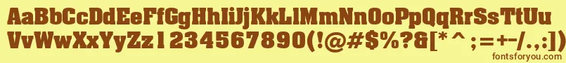 Lxr Font – Brown Fonts on Yellow Background