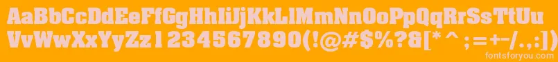 Lxr Font – Pink Fonts on Orange Background