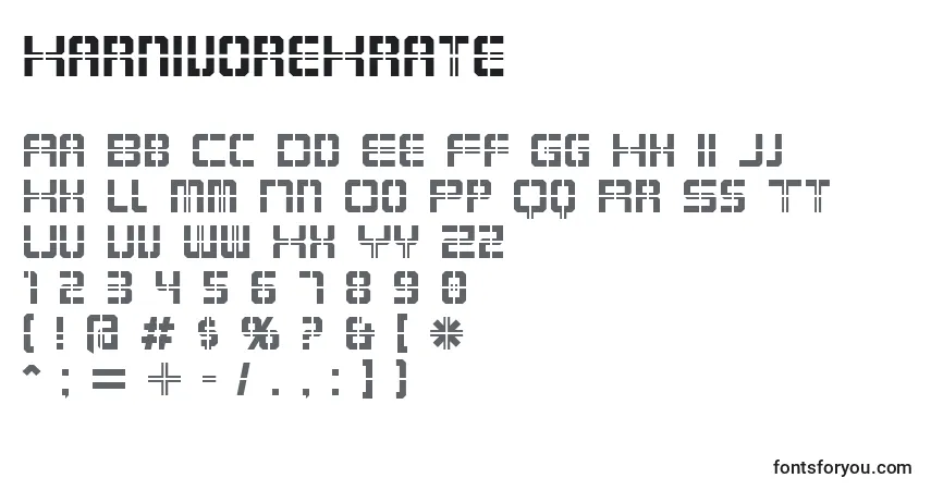 KarnivoreKrate-fontti – aakkoset, numerot, erikoismerkit