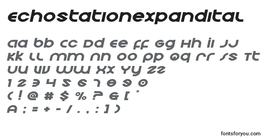 Echostationexpanditalフォント–アルファベット、数字、特殊文字