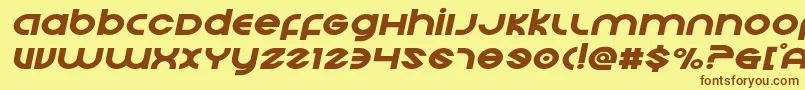 Echostationexpandital Font – Brown Fonts on Yellow Background