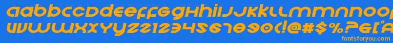 Echostationexpandital Font – Orange Fonts on Blue Background