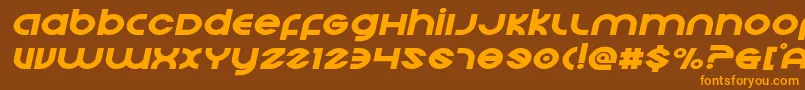 Echostationexpandital Font – Orange Fonts on Brown Background