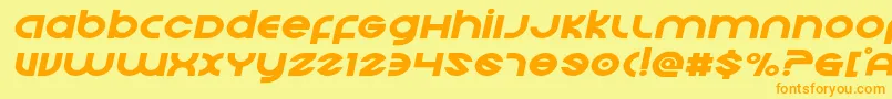 Echostationexpandital Font – Orange Fonts on Yellow Background