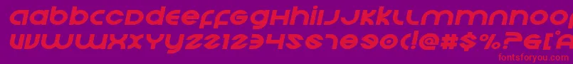 Echostationexpandital Font – Red Fonts on Purple Background