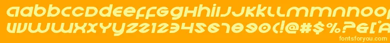 Echostationexpandital Font – Yellow Fonts on Orange Background