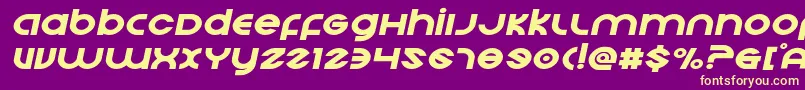 Echostationexpandital Font – Yellow Fonts on Purple Background