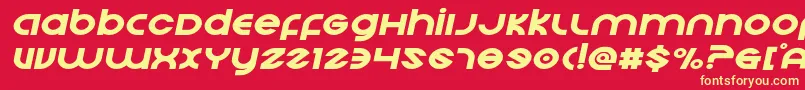 Echostationexpandital Font – Yellow Fonts on Red Background