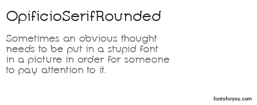 Schriftart OpificioSerifRounded