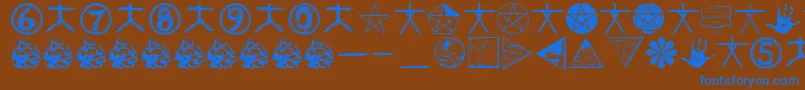 Witchdings Font – Blue Fonts on Brown Background