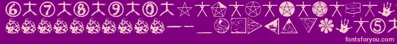 Witchdings Font – Pink Fonts on Purple Background