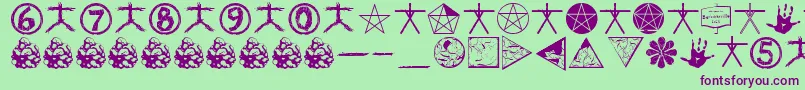 Witchdings Font – Purple Fonts on Green Background