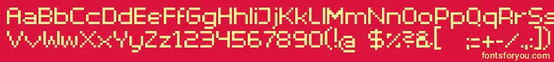 SuperhelioExtended Font – Yellow Fonts on Red Background