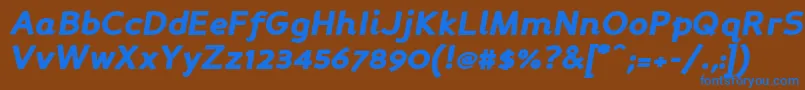 Czcionka Persabki – niebieskie czcionki na brązowym tle