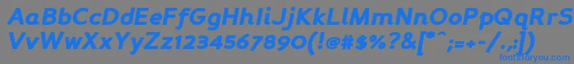 フォントPersabki – 灰色の背景に青い文字