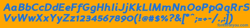 フォントPersabki – オレンジの背景に青い文字