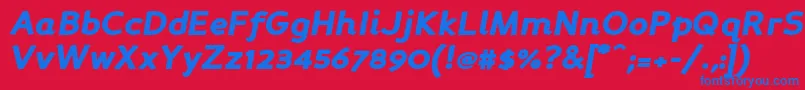 フォントPersabki – 赤い背景に青い文字