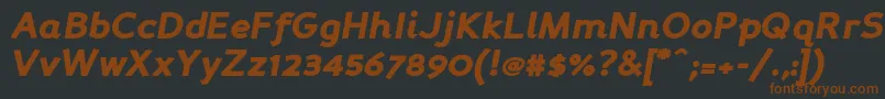 Persabki-fontti – ruskeat fontit mustalla taustalla