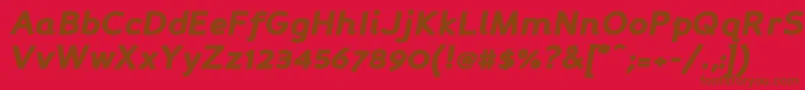 フォントPersabki – 赤い背景に茶色の文字