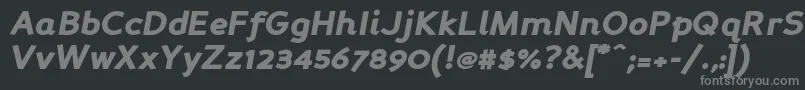 フォントPersabki – 黒い背景に灰色の文字