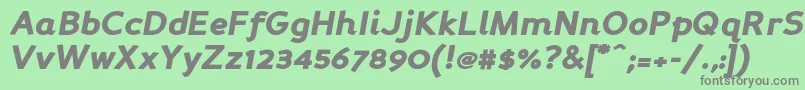 フォントPersabki – 緑の背景に灰色の文字