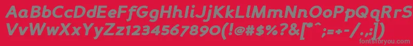 フォントPersabki – 赤い背景に灰色の文字